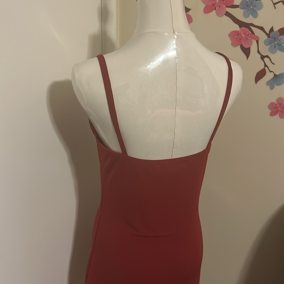 Revamped by Sirens | Red Dress with Gold Buckles Accent in front Size S - Picture 4 of 5